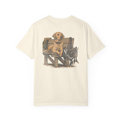 Southern Country Yellow Lab Hunting Dog T-Shirt | Rustic Duck Hunting Graphic Tee for Outdoorsmen