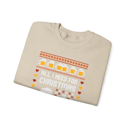 All I Need For Christmas Is Beer Sweatshirt – Funny Crewneck