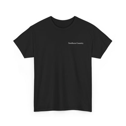 Southern Country black t-shirt with a simple front design for casual wear.