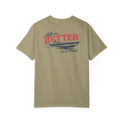 Southern Country Life Is Better on a Boat T-Shirt | Retro Lake Life & Summer Boating Graphic Tee