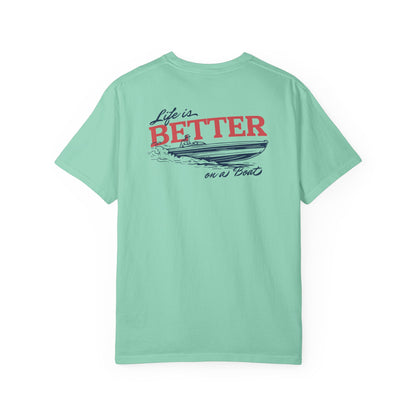 Southern Country Life Is Better on a Boat T-Shirt | Retro Lake Life & Summer Boating Graphic Tee
