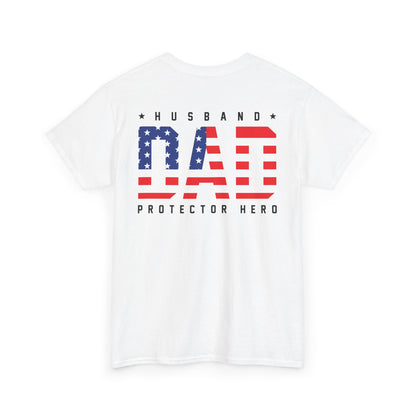 Husband Dad Protector Shirt featuring American flag design perfect for proud fathers and husbands.