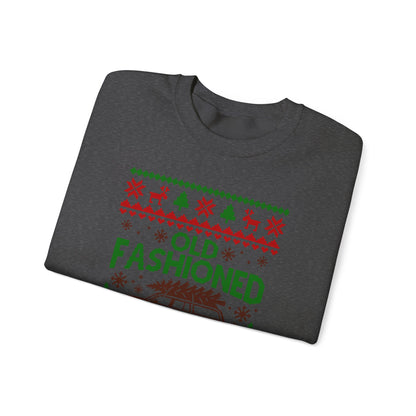 Old Fashioned Family Christmas Sweatshirt featuring retro holiday graphics and festive colors.