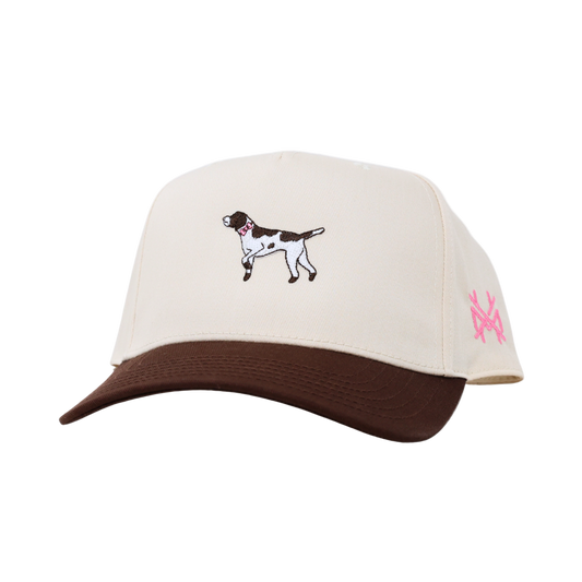 Cap with a dog illustration on a white background