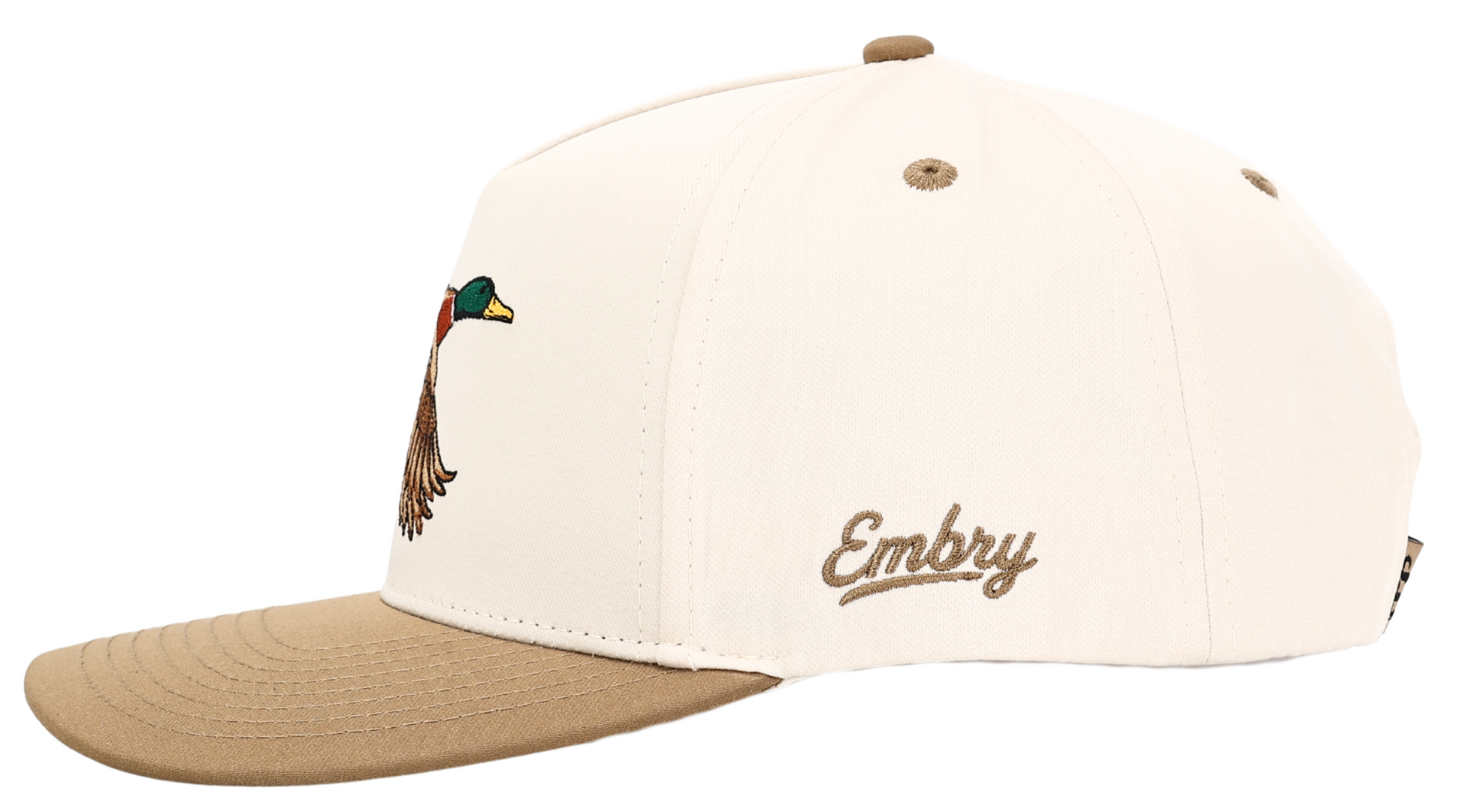 Mallard Duck Hunting Trucker Cap with embroidered duck logo and snapback closure, perfect for outdoor waterfowl enthusiasts.