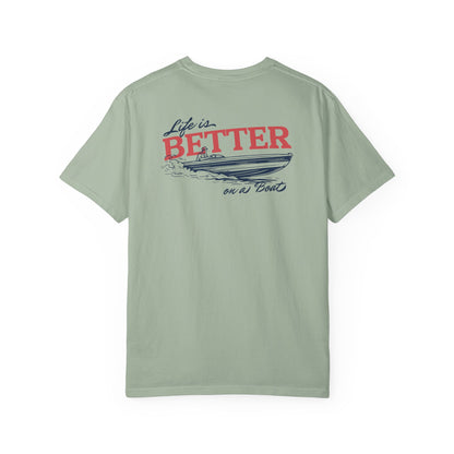 Southern Country Life Is Better on a Boat T-Shirt | Retro Lake Life & Summer Boating Graphic Tee