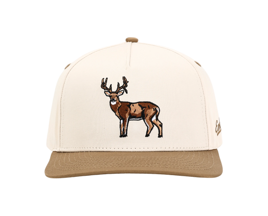 Cap with a deer design on a white background
