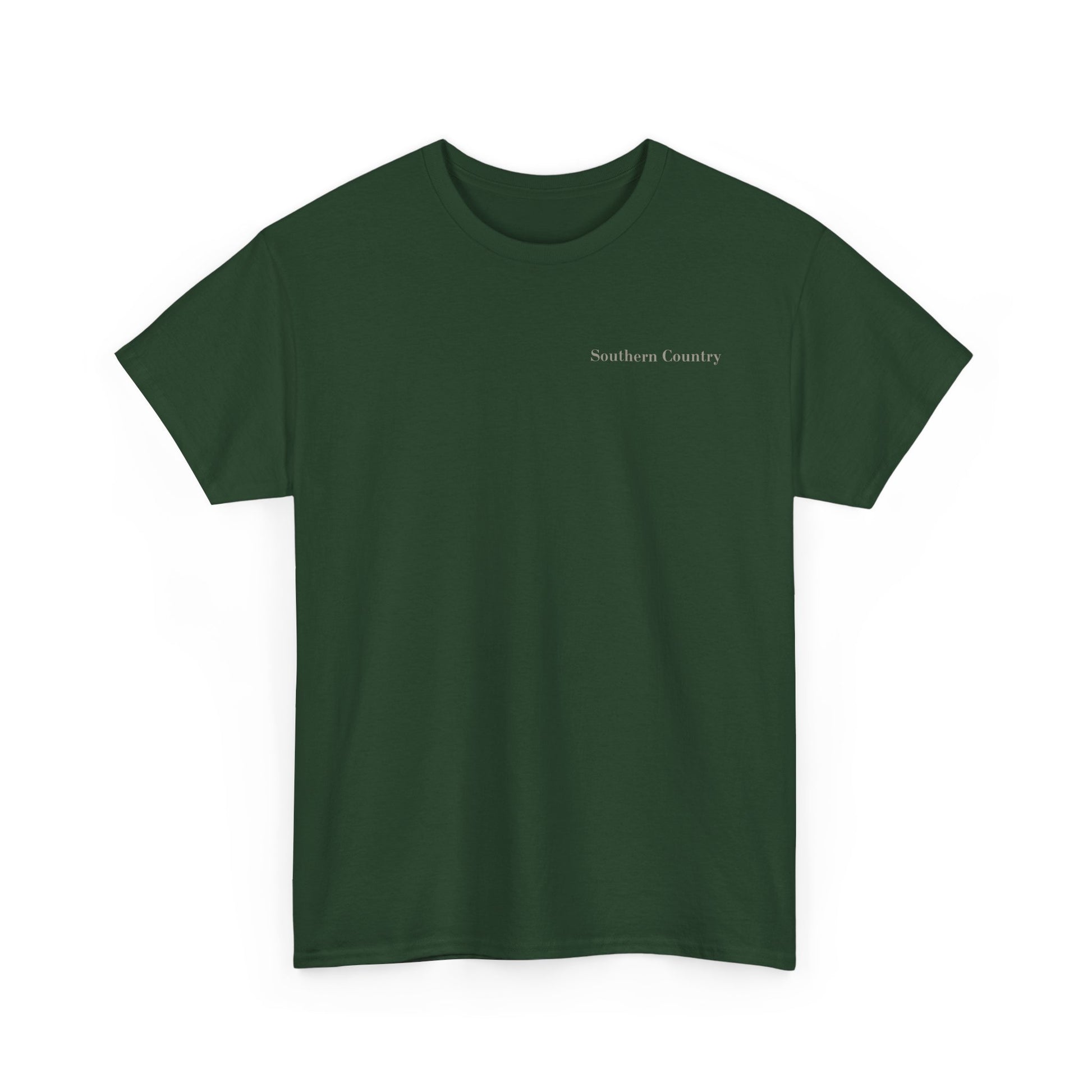 I Love One Woman and Several Guns Shirt in dark green with Southern Country text.