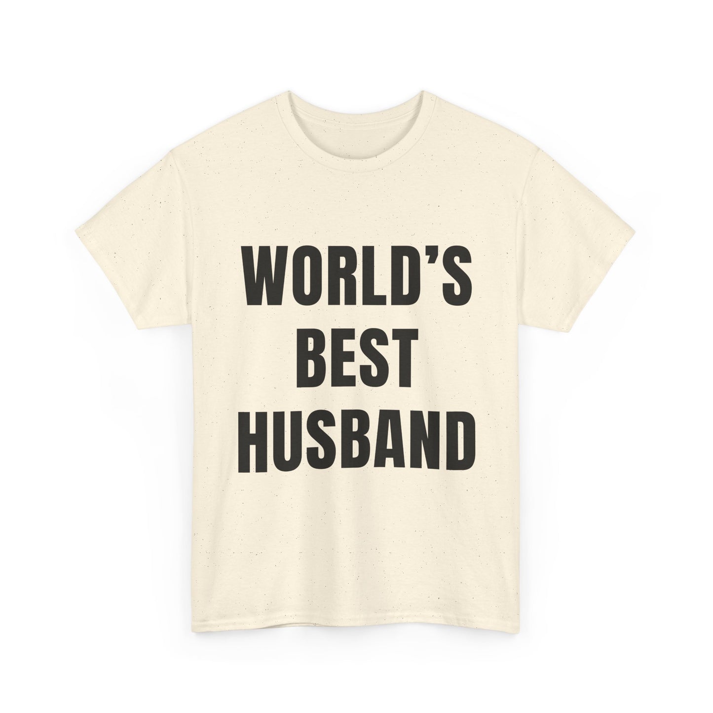 Worlds Best Husband Shirt featuring bold text on a soft fabric tee, perfect for humorous gift giving.