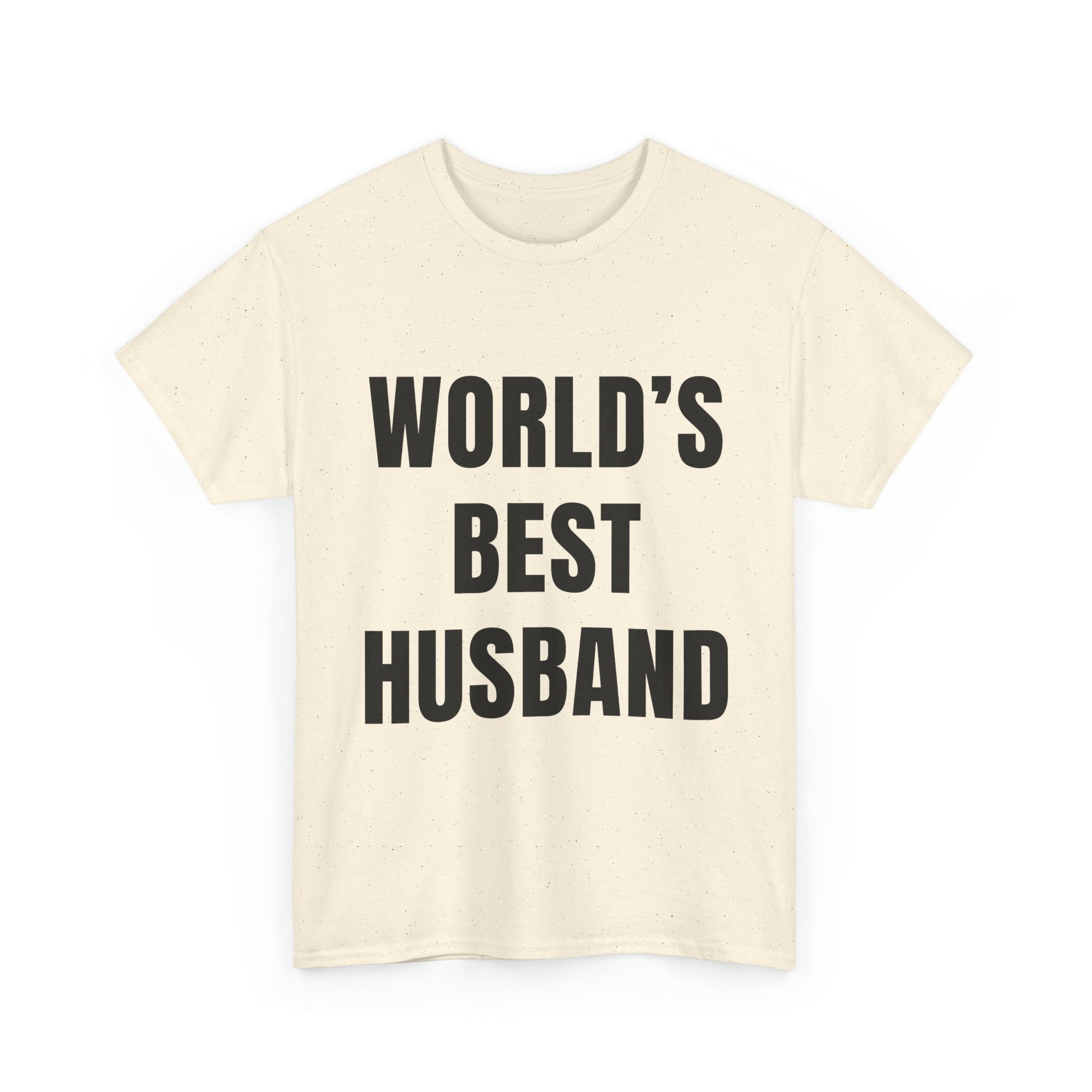 Worlds Best Husband Shirt featuring bold text on a soft fabric tee, perfect for humorous gift giving.