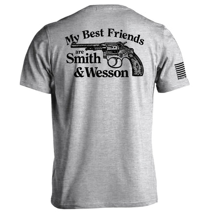 my best friends are smith and wesson hoodie with gun graphic and sarcastic Second Amendment humor design