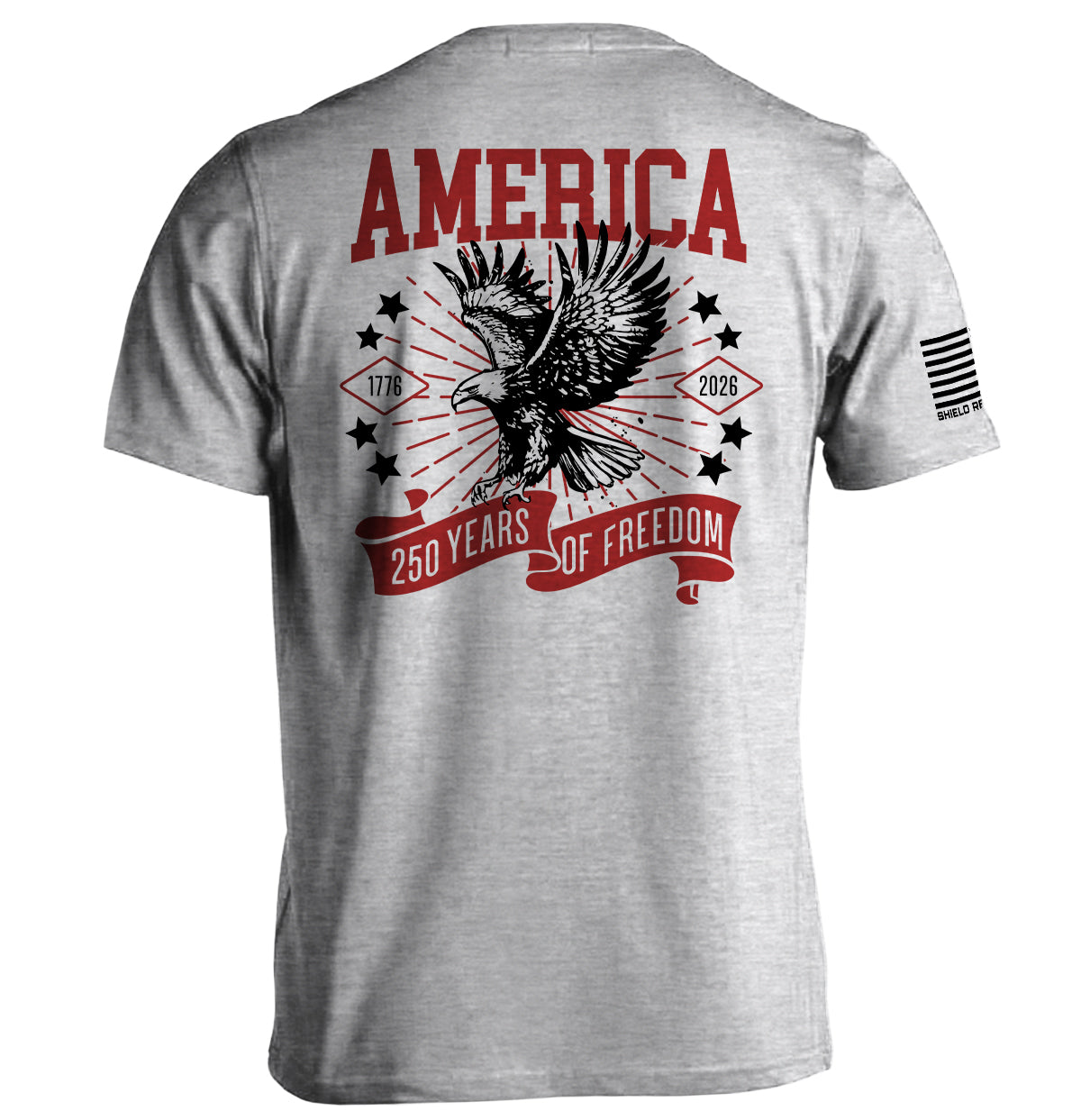 America 250 Years of Freedom Shirt featuring eagle design, 1776-2026 anniversary tee highlighting resilience and spirit.