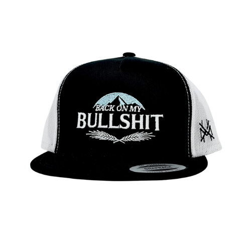 Back on My Bullshit Hat - Funny Trucker Hat with bold lettering and graphic design, perfect for a confident, humorous style statement.