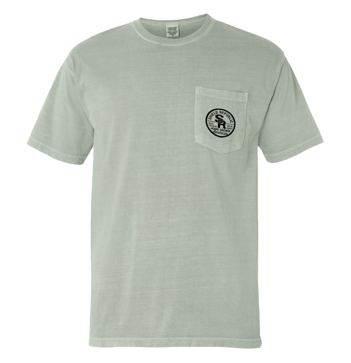 Dirty Hands American Grit Blue Collar Pocket Tee with shop tools graphic, ideal for hard-working individuals showcasing blue collar pride.