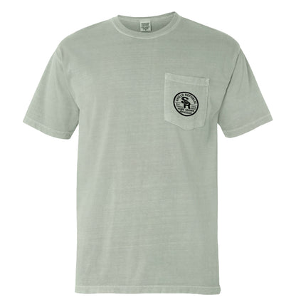 The Original Homeland Security Dog T-Shirt with vintage style loyal dog illustration on pocket.