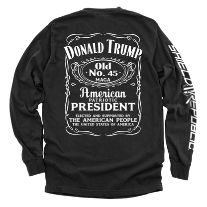 Donald Trump Old No. 45 Label T-Shirt with vintage Americana design