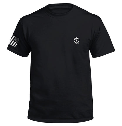 Patriot shirt American flag tee with "American By Birth, Patriot By Choice" slogan and distressed flag graphic.