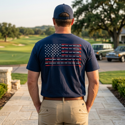 American Flag Golf Shirt – Patriotic USA Golf Tee