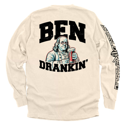 Ben Drankin T-Shirt with funny drinking graphic of Benjamin Franklin