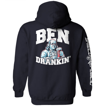 Ben Drankin T-Shirt with funny drinking graphic, ideal for relaxed nights and humor-loving people