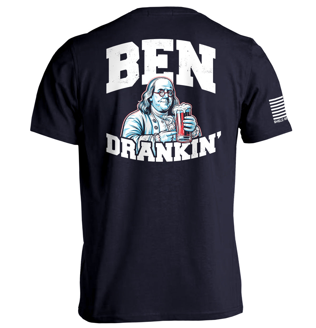 Ben Drankin T-Shirt with funny drinking graphic and humorous design for casual settings.