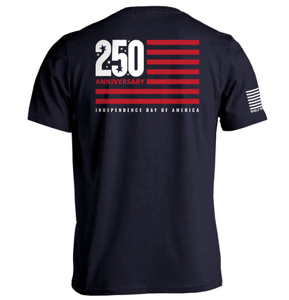 America 250 Years Anniversary Flag Shirt, Independence Day Tee with patriotic design.