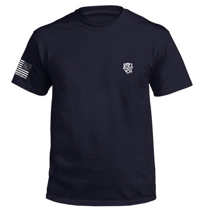 Patriot shirt American flag tee with "American By Birth, Patriot By Choice" slogan and distressed flag graphic for patriotic pride.