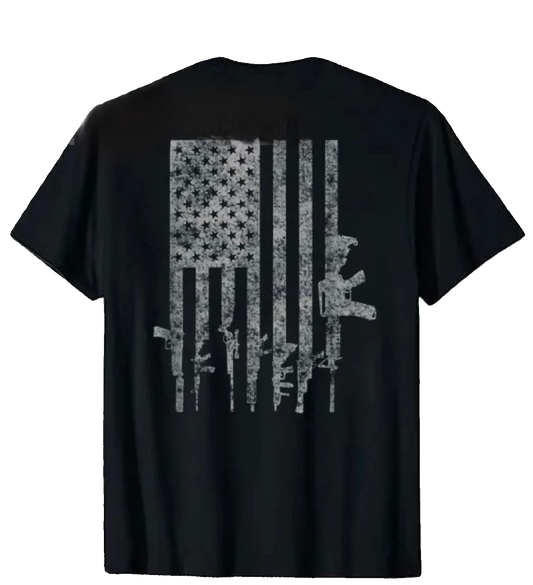 American Flag Gun Tee – Pro 2A Patriotic Graphic Shirt