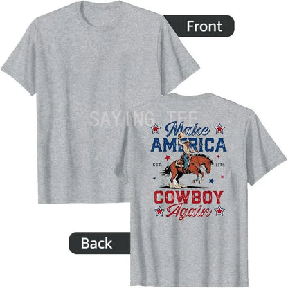 Make America Cowboy Again T-Shirt – Western 4th of July Y2K Graphic Tee