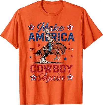 Make America Cowboy Again T-Shirt – Western 4th of July Y2K Graphic Tee