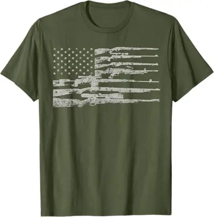 American Flag Gun Tee – Pro 2A Patriotic Shirt for Men
