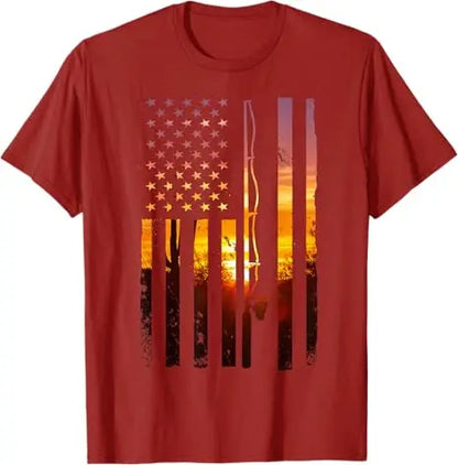 American Flag Bass Fishing T-Shirt – USA Fisherman Tee for Men