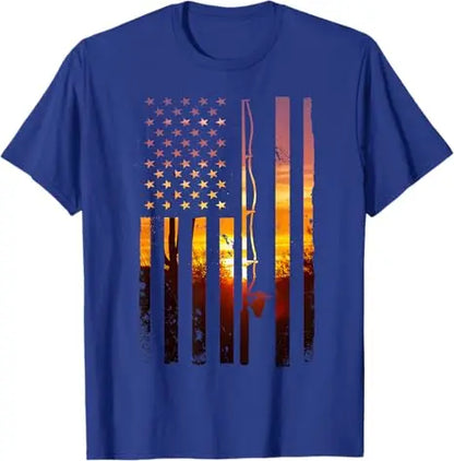 American Flag Bass Fishing T-Shirt – USA Fisherman Tee for Men