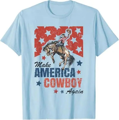 Make America Cowboy Again T-Shirt – Western 4th of July Y2K Graphic Tee