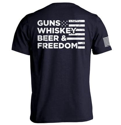 Guns Whiskey Beer and Freedom T-Shirt