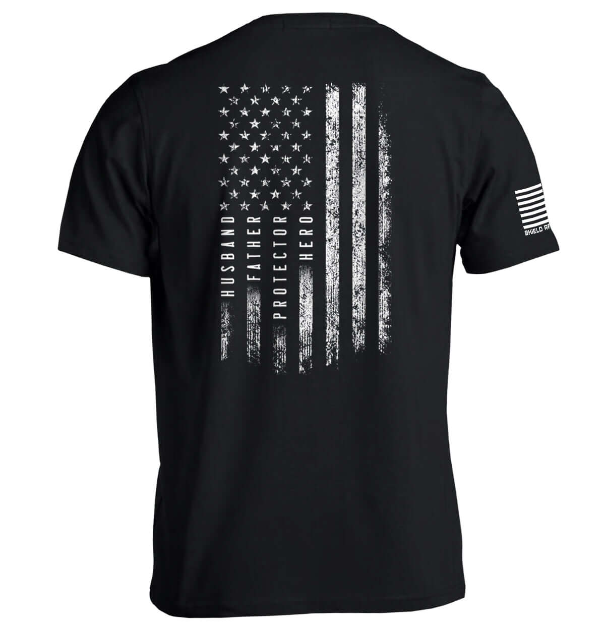 Husband Father Protector Hero Tee with American Flag design