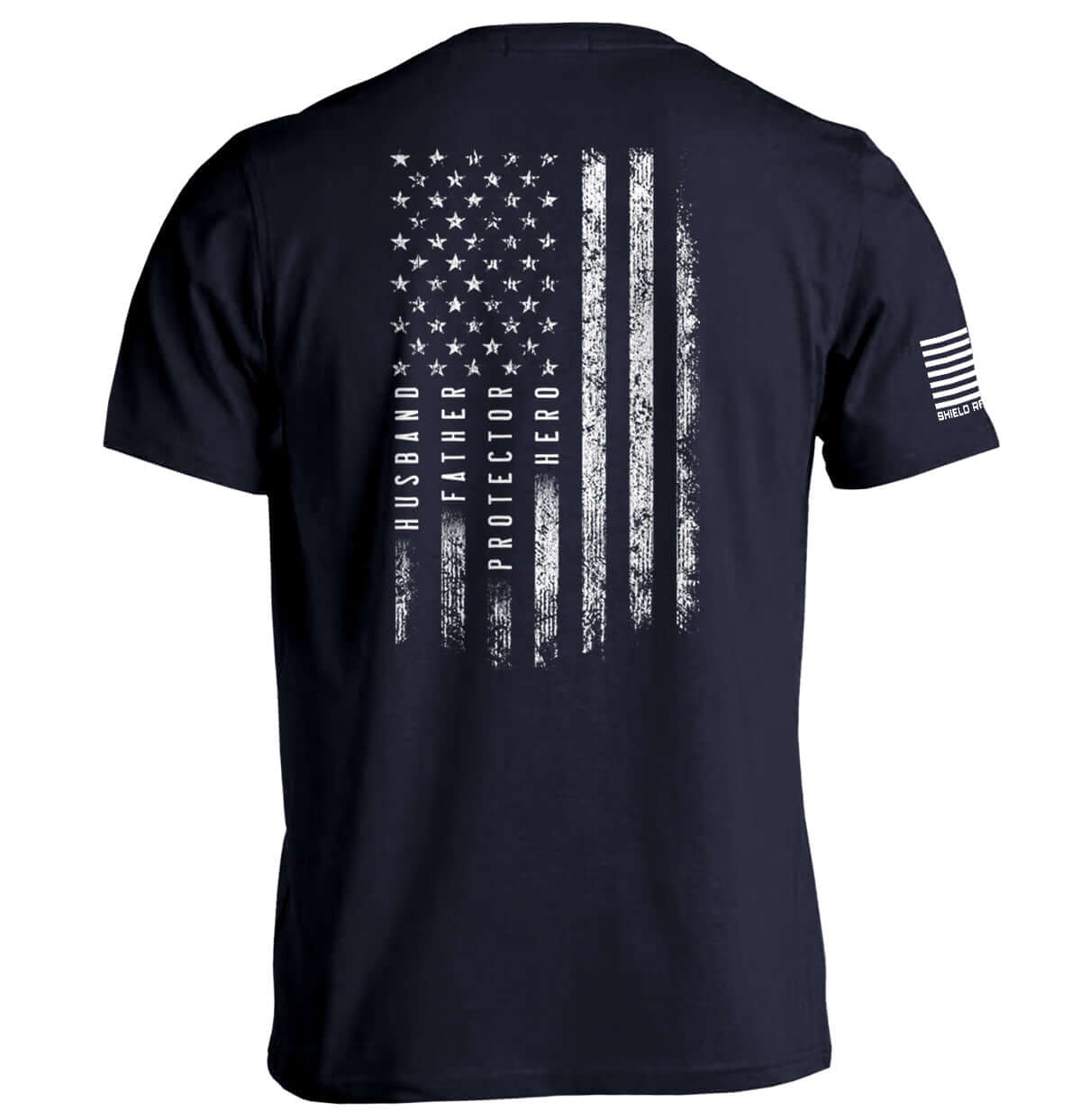 Husband Father Protector Hero Tee with American Flag design