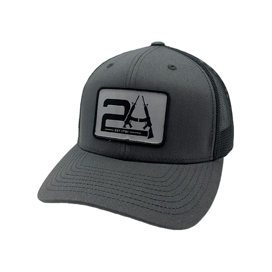 Gray cap with a logo on a white background