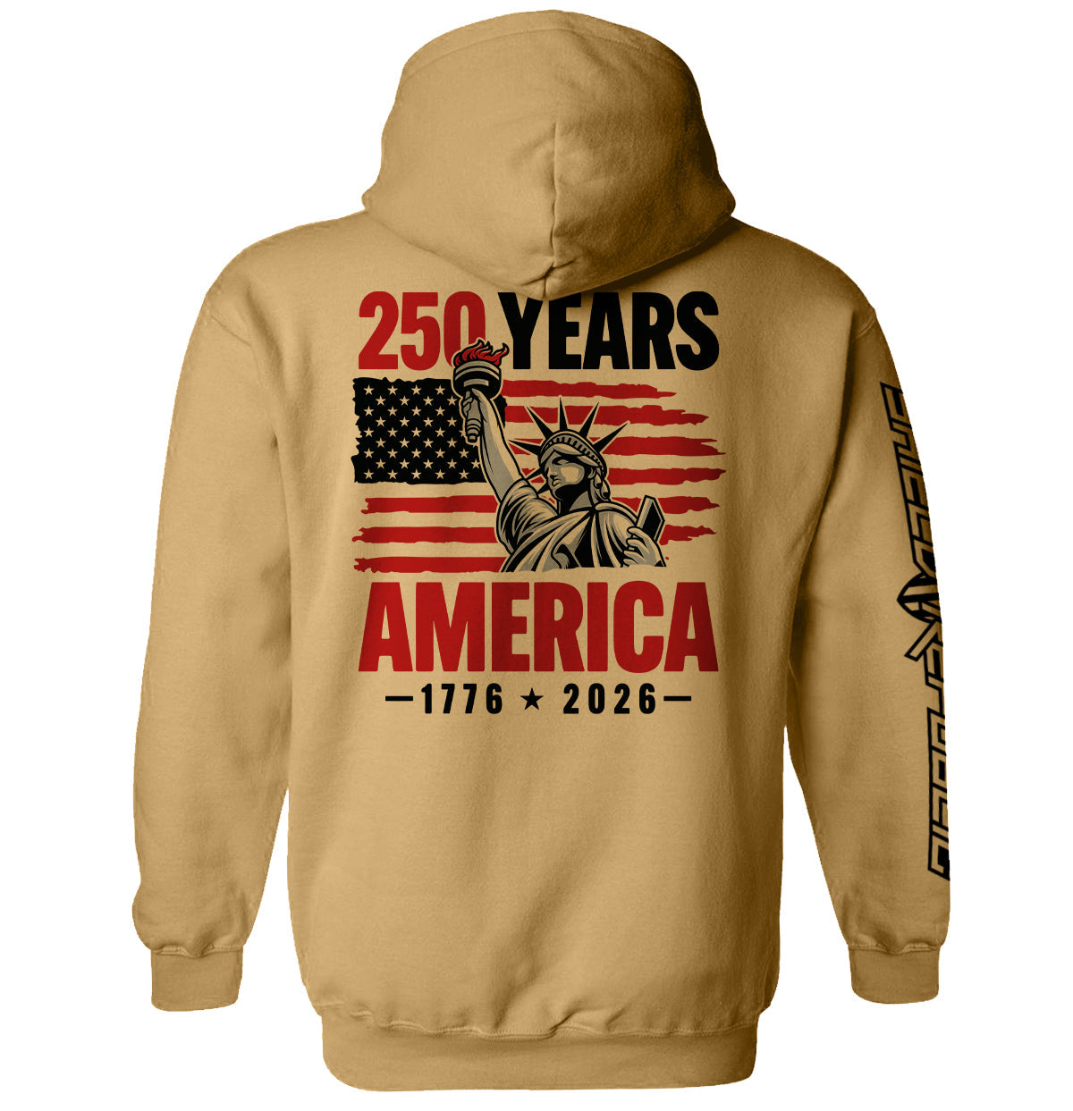 250 Years Statue of Liberty Shirt commemorating America 250 with 1776–2026 design and the iconic Statue of Liberty on a hoodie.