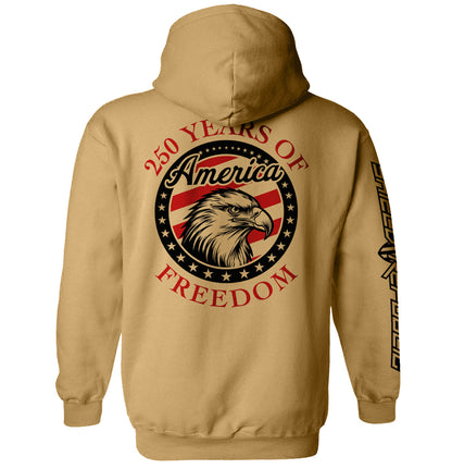 250 Years Of Freedom Eagle Shirt featuring bold eagle design for America 250th anniversary, celebrates strength and independence.