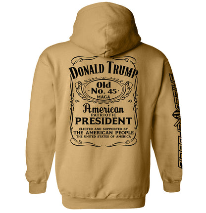 Donald Trump Old No. 45 Label T-Shirt with American patriotic design