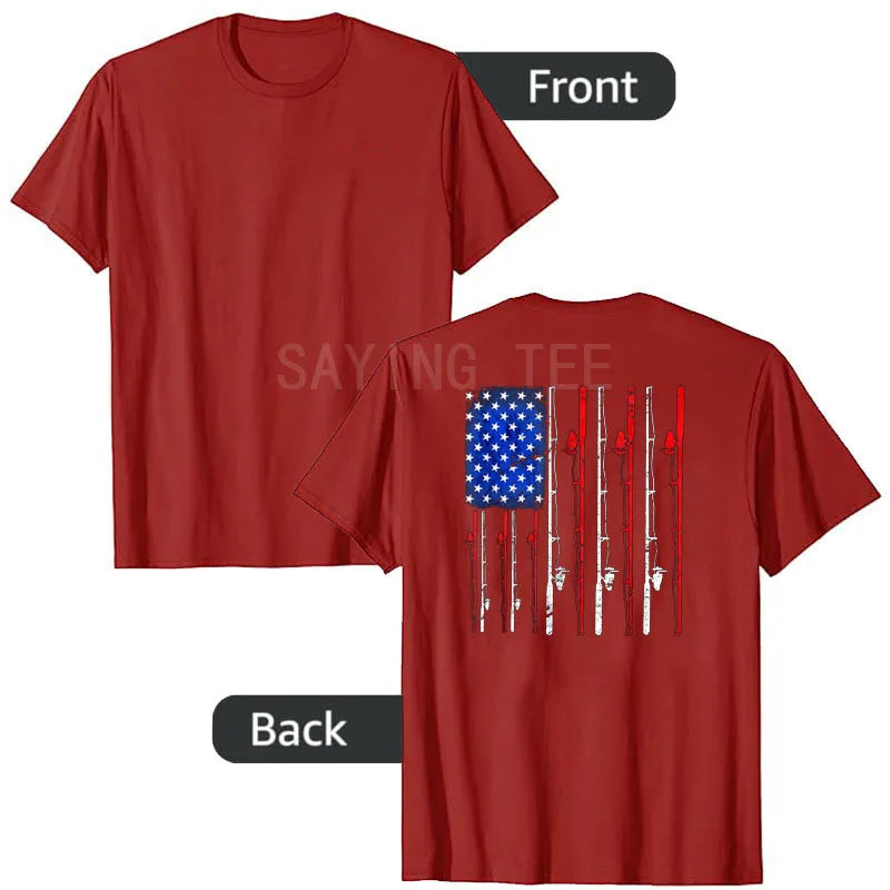 American Flag Bass Fishing T-Shirt – USA Fisherman Tee for Men
