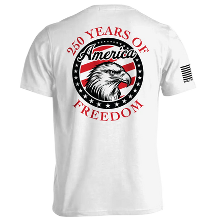 250 Years Of Freedom Eagle Shirt featuring bold eagle design for America 250 anniversary