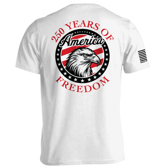 250 Years Of Freedom Eagle Shirt featuring bold eagle design for America 250 anniversary