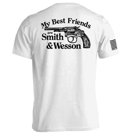 my best friends are smith and wesson hoodie featuring gun graphic and humorous Second Amendment message