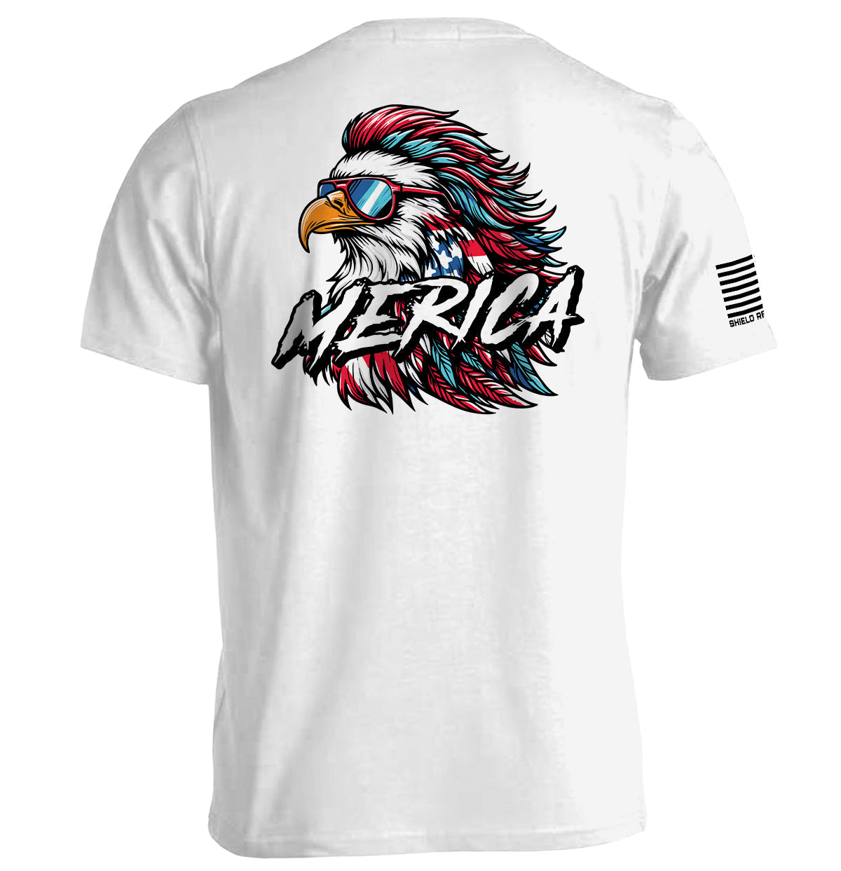Merica Mullet Eagle Shirt with patriotic eagle graphic and bold Americana design for those who love humorous, standout patriotic apparel.