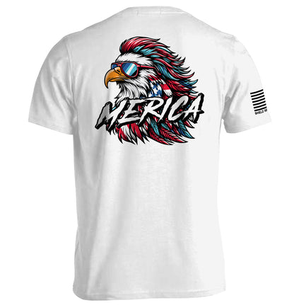 Merica Mullet Eagle Shirt with patriotic eagle graphic and bold Americana design for those who love humorous, standout patriotic apparel.