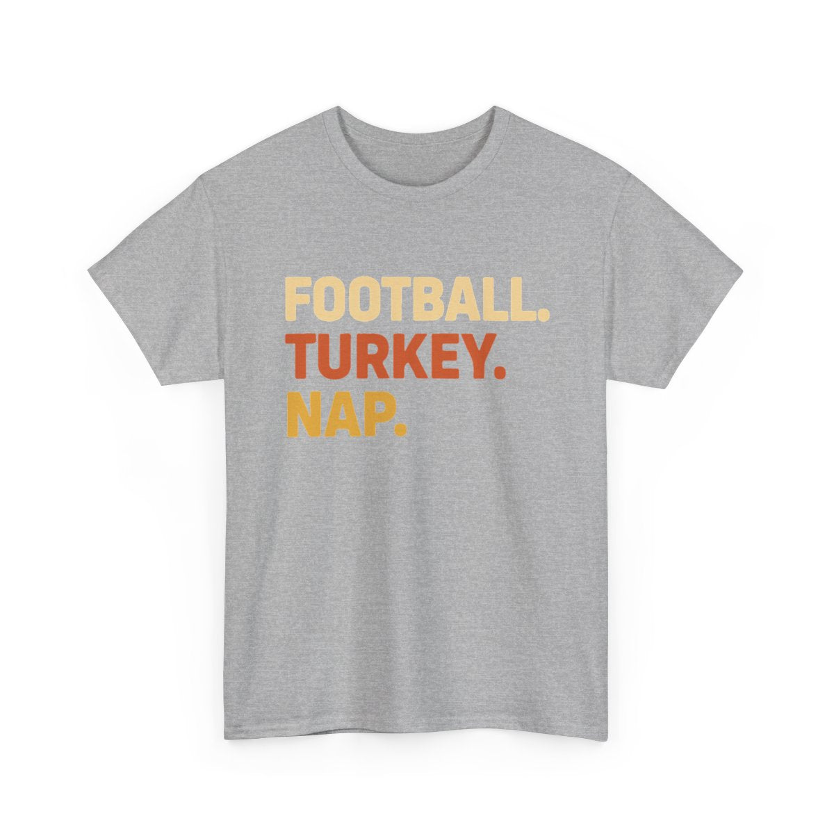 Football Turkey Nap Shirt featuring bold lettering for Thanksgiving humor.