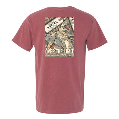 Over The Limit T Shirt with vintage graphic illustration on back