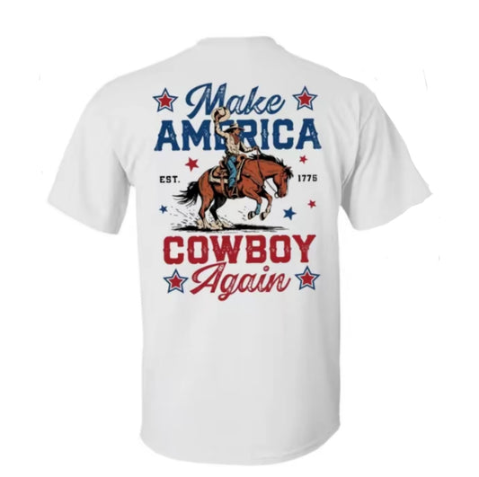Make America Cowboy Again T-Shirt – Western 4th of July Y2K Graphic Tee